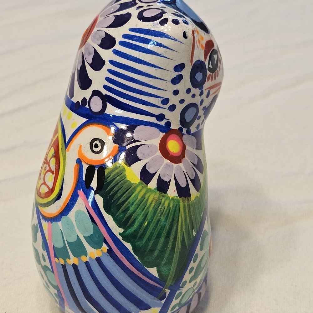Mexican Folk Art Colorful Ceramic Cat Figurine. - Picture 6 of 7